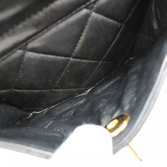 CHANEL CC Logo DUMA Matelasse Chain Backpack Bag Leather Black Vintage 889RK991 main image 2